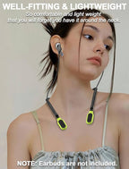 HALLJOY for Galaxy Buds 4/4 Pro/Buds 3/3 Pro Strap Neckband, Anti-Lost Accessories, Support Volume Control, Ergonomic Design, Fit Airpods Pro 3/2/1, Airpods 4, 3, 2, 1, Black Band/Yellow Tip