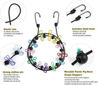 Clothesline，Retractable Portable Clothesline for Travel，Clothing line with 12 Clothes Clips，for Indoor and Outdoor Laundry Drying line，Outdoor Camping Accessories