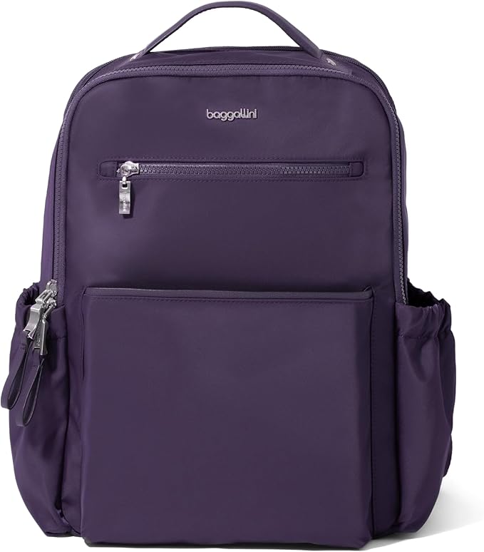 Baggallini Tribeca Expandable Laptop Backpack - 15"x11" Lightweight RFID Computer Bag for Work & Travel with Luggage Sleeve