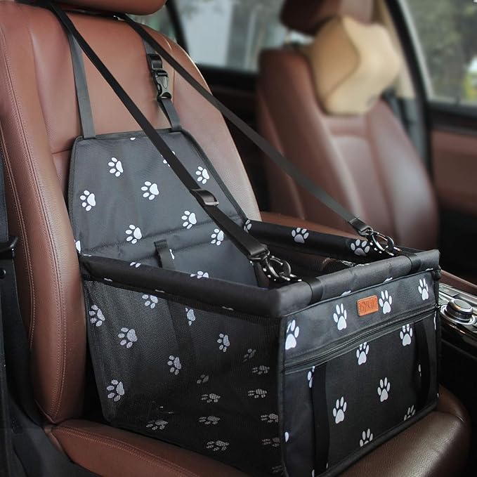BYGD Dog Car Seat - Breathable & Foldable Pet Basket with Cushion, Suitable for Small & Medium Pets
