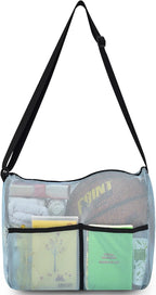 Mildbeer Gym Tote Bag, Mesh Bag Crossbody Satchel 12x6x12 for Gym Beach Ball Games Training Camping Hiking Clothes Storage