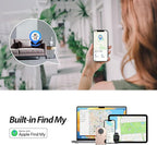 Air Wallet, Built-in Tracker Slim Wallet, Smart Wallet with Money Clip, Compatible with FindMy Network(iOS Only), Anti-Theft Card Holder, *Gift for Men (Tracker Wallet, khaki)