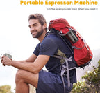 3 In 1 Portable Coffee Maker for Travel, 20 Bar Portable Espresso Machine with USB,Travel Coffee Maker Self-Heating, Compatible with Ground Coffee & Capsule for Hiking,Office,RV（Upgrade）