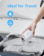 LENCENT 2 Pack Germany France Travel Power Adapter, Schuko Type E/F Power Plug Adaptor with 4 USB Ports(2 Type C), 4 Outlet Converter, US to EU Spain French German Greece Norway Iceland South Korea