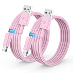 2Pack 6FT USB to USB C Cable for iPhone 17 16 15 Charger Cord, for Apple 17 16 15 Pro/Pro Max/Plus Type C Cord, for iPad Pro 12.9/11, Air 5th/4th Gen, Car Carplay Charging Cable for Android(Pink)