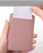 3 Pack Luggage Tags - Quick Install, Privacy Protection, Airplane Travel Essentials for Suitcases, Durable Leather - Lichee Dark Pink