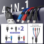 IDISON Travel 4 in 1 Multi Charging Cable with Dual IP/Type C/Micro USB, 2Packs 5FT Car Accessories iPhone Charger Cord for Multiple Devices, Universal USB Cable for iPhone17-8/iPads/Tablets and More