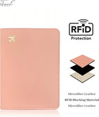 Passport Holder for Travel Essentials,RFID Blocking Passport Cover Case for Travel Accessories,Travel Wallet for Women Men (Pink)