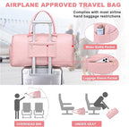 Women Weekender Travel Duffle Bag: Travel Duffel Overnight Bags with Shoe Compartment Large Carry on Tote with Toiletry Bag Weekend Traveling Yoga Gym Hospital Bag for Women with Wet Pocket Pink