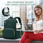 Focdod Laptop Backpack for Women Bookbag: 15.6 inch Work Backpacks with Pouch Pocket for Large Capacity Cup & USB Charger College Book Bag Travel Business Nurse Teacher Bookbags Anti-theft Back Pack