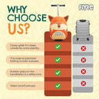 FLYTE Scooter Suitcase Folding Kids Luggage – Frazer the Fox, 18 Inch Hardshell, Ride On with Wheels, 2-in-1, 25 Litre Capacity