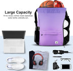 Drawstring Backpack with Mesh Pockets String Gym Bag Sackpack Sandproof Water Resistant Beach Backpack for Men Women