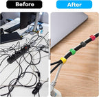 50 Pcs Reusable Cable Ties for Cords, 6 Inches Hook and Loop Adjustable Cord Straps, Reusable Zip Ties, Wire Organizers for Cords Electrical Cord Management Office Home Computer PC Cable Management