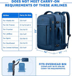 AREYTECO 60L Big Capacity Carry On Laptop Backpack Large Travel Backpack for Men, Expandable Water Resistant Overnight Weekender Luggage Gym Daypack Rucksack Traveling Backpack, Traveler Gifts, Blue