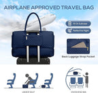 Travel Weekender Bags for Women - Carry on Overnight Bags with Shoe Compartment Duffle Bag with Laptop Pocket Hospital Bag for Labor Delivery Gym Tote Bag with Toiletry Bag Blue