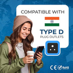 OREI UK, China, US to India Adapter - Type D Travel Adapter Plug - 2 in 1 Travel Adapter India - Compatible with India, Nepal, Pakistan - CE Certified - RoHS Compliant - 2 Pack - Black Color