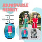 Lascoota Foldable Ride-On Suitcase - Lightweight Luggage with Easy-Glide Wheels - LED Lights for Kid Suitcase - Foldable Luggage Converts to Ride-On - Video Game, Unisex Child, 12.75 x 20.6 x 10.6 in