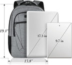 BIKROD Travel Laptop Backpack, Backpacks for School College Teens, Business Anti Theft Slim Sturdy Backpack for Woman and Men, Adult Computer Work Backpack for 17 IN Laptop, Grey