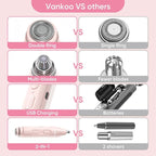 Facial Hair Remover & Eyebrow Trimmer - 2 in 1 Eyebrow & Face Shaver for Women - Rechargeable Face Razors for Women with Built-in LED Lights - Painless Hair Removal for Flawless Skin & Makeup