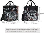 MIYCOO Lunch Bag & Lunch Box for Women Men, Double Deck Leakproof Insulated Soft Large Adult Camping Cooler bag for Work, Beach, Picnic, Travel (Leopard print, 15L)