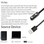 Charger Compatible with VeryFitPro, Fitpolo, Tozo, and YAMAY Smartwatches Including Models SW025, Letsfit ID205L, Replaceable Magnetic USB Cable, Smart Watch Fast Charging Cable (2, Black)