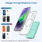 Magnetic Portable Charger 10800mah for Magsafe Battery Pack, Wireless Power Bank with PD Fast Charging,Travel Essential Phone Battery Charger for iPhone 17/16/15/14/13/12 Series-Green