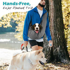 Pawaboo Small Dog Sling Carrier, Reversible Hands Free Dog Sling Carriers for Small Dogs and Cats, Puppy Slings Carrier with Safety Harness, Puppy Essentials, Dark Gray