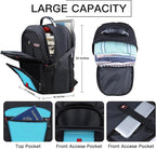 ANTERK Large Travel Laptop Backpack, 18.4 Inch Laptop Backpacks for Men Women, 55L Anti Theft Water Resistant College Bussiness TSA Airline Approved Work Computer Backpack, Lake Blue