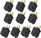 PLUGTUL 2 Prong to 3 Prong Outlet Adapter, Polarized Grounded Outlet Converter, Wall Outlet Plug for Household, Workshops, ETL Listed, 10-Pack, Black
