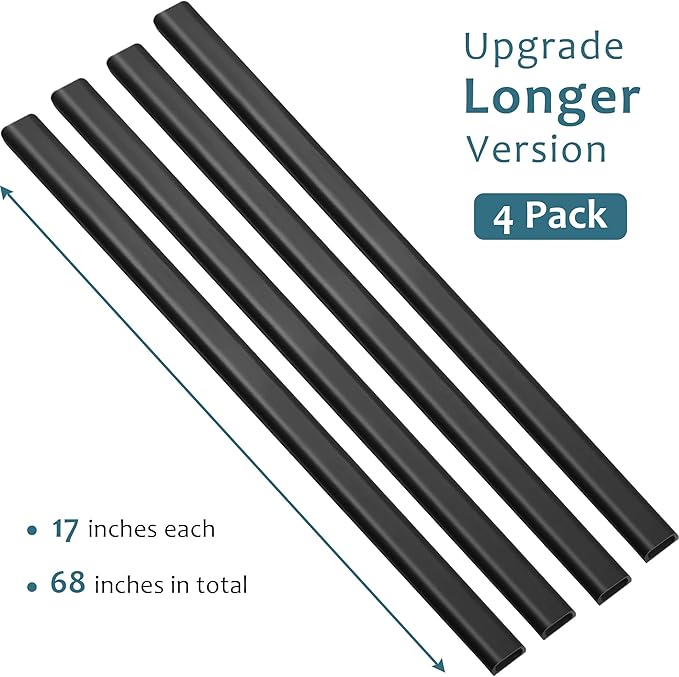 ZhiYo Wire Covers for 2 Cords, Cord Hider on Wall Mounted, 68in Cord Cover Kit, Cable Cover Paintable, Cable Concealer for Extension Cord/Ethernet Cable/Speaker Wire Hider, Black W0.7in H0.4in