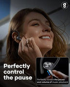 Gcioii Memory Titanium Alloy Ear Hooks for Samsung Galaxy Buds 3 Pro, Galaxy Buds 3 FE, Galaxy Buds 3 [Added Anti-Lost Lanyard], Anti-Slip Sports Accessories Ear Hooks, Comfortable Fit (Black)