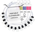 Magnetic Retractable Clothes Line for Cabin - Approved 2025 2026 Cruise Essentials Clothes Drying Rack Travel Clothesline with Clothespins -4 Luggage Tags Strong Magnets Hooks (White)