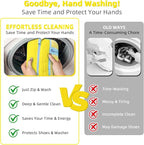 Shoe Washing Machine Bag | Laundry Shoe Bag for Washer and Dryer, 2pcs Reusable Shoes Cleaner Bags, Chenille Microfiber for Sneakers Tennis Shoes, Zipper with Lock Ring