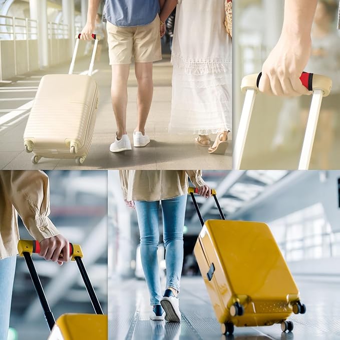 uxcell 5 Pcs Luggage Handle Wrap, Hollow Neoprene Handbag Grip Cover Protector Luggage Identifiers Suitcase Handle Wraps for Luggage Suitcase Travel Bags, Wine Red