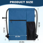 HOLYLUCK Men & Women Outdoor Sport Gym Sack Waterproof Drawstring Backpack Bag (Standard with drawstring, Cyan Blue)