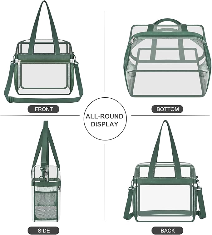 USPECLARE Clear Bag for Stadium Events,Transparent Bag for Work Sports Games Concerts Travel Gym