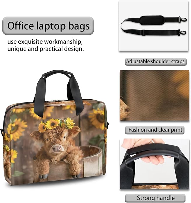 Cute Laptop Shoulder Bag for Women Men, Computer Laptop Bag Laptop Sleeve Case Laptop Satchel Briefcase Carrying Bag QA-1