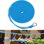 Foshine Clotheslines 3Pack Blue Pink Green 1.64ft Length Clothes Drying Rope Portable Windproof 5m Clothesline for Camping Travel Indoor Outdoor Laundry Clothes Line