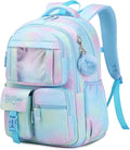 PIG PIG GIRL Kids Backpack for Girls - School Bags for Middle School Students - Book Bag for Elementary Primary - Blue