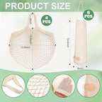 22 Pack Reusable Produce Bags Washable - Cotton Mesh Grocery Bags Lightweight Hanging Storage Bag Breathable Durable Net Shopping Sack for Vegetables Fruits