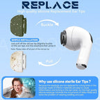 4 Pairs Replacement Ear Tips for AirPods Pro 2nd/1st Generation with Portable Storage Box & Cleaner Pen,Noise Reduction Holewith & Built-in dust Guard Screen,Silicone EarTips(Dark Green)