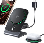 INIU Ultra Slim 10000mAh 45W PD Power Bank & Qi2 Certified 15W, Mag-Safe Wireless Charger Stand Combo