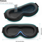 Gritin 100% Blackout Sleep Eye Mask for Women Men,Zero Eye Pressure Sleeping Mask-Ergonomic Design 3D Cutout Eye Movement and Eyelash Friendly Night Blindfold,Soft&Comfortable for Sleeping-Navy Blue