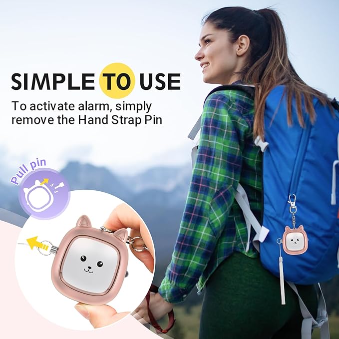 Safe Sound Personal Alarm, 130 dB Loud Siren Song Emergency Security Alarm Keychain with LED Light, Personal Sound Safety Siren for Women, Men, Children, Elderly(Rose Gold)