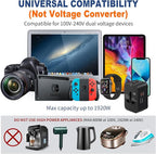 Universal Travel Adapter Fast Charger, All in One Plug Adapter With 2 USB-C PD20W GaN Worldwide Power Adapter International Wall Charger Foldable Plug Converter Travel Essential for Europe UK AUS Asia