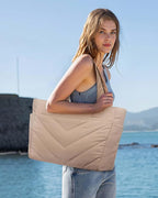 LOVEVOOK Tote Bag for Women, Puffer Work Travel Handbag with Zipper for Teacher Nurse, Quilted Cute Laptop Shoulder Gym Bag