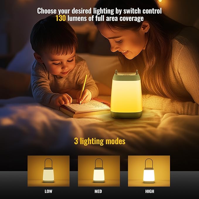 HOKOILN 2 Pack LED Camping Lights, Battery Powered LED Camping Lantern with 3 Modes, Portable Night Light for Tent, Hiking, Emergency, Backpacking, Indoor and Outdoor Use