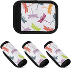 2 PC Luggage Handle Wrap Luggage Handle Covers Tags for Suitcase Bags Travel Luggage Handle Identifier Gripper Dragonfly Colorful