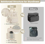holuxer Insulated Lunch Bag & Lunch Box for Women - Double Deck Reusable Lunch Bag for men Tote Cooler Bag Leakproof Soft Expandable - Large Lunchbox for Work/Adult/Picnic/Outdoor (Cream，15L)