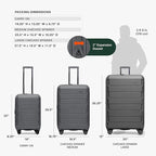 Traveler's Choice Pagosa Hardshell Expandable Luggage with Spinner Wheels, Gray, 2-Piece Set (22/26)